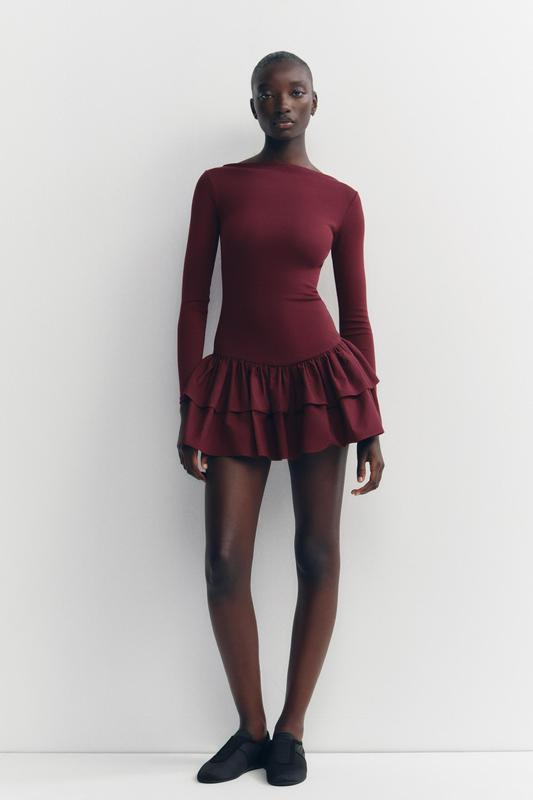 SHORT RUFFLED DRESS