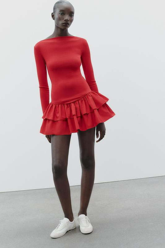 SHORT RUFFLED DRESS