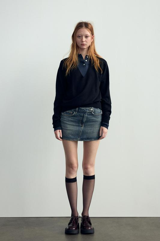 DENIM TRF MINI SKIRT