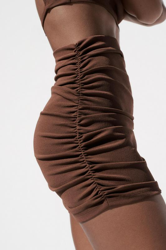 RUCHED MINI SKIRT