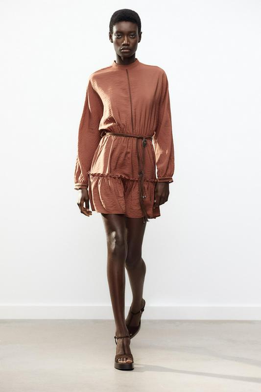 SHORT OPENWORK DRESS WITH BELT