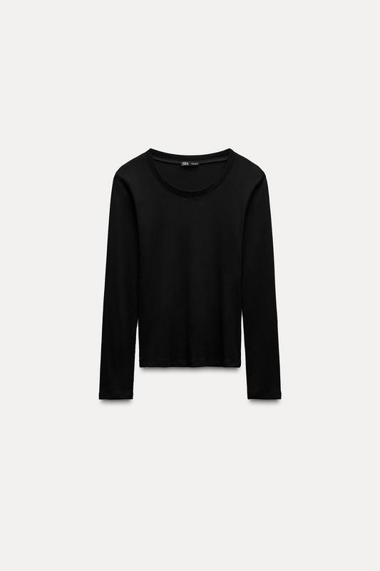 RIBBED LONG SLEEVE T-SHIRT