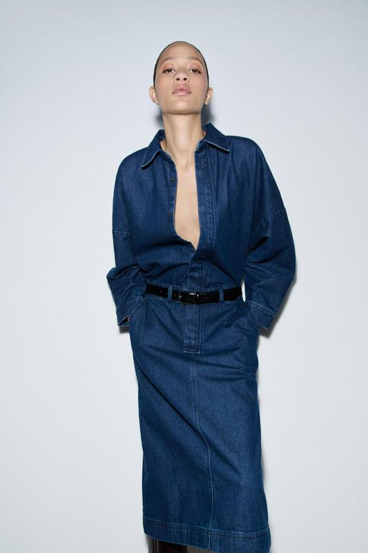 ZW COLLECTION DENIM MIDI DRESS