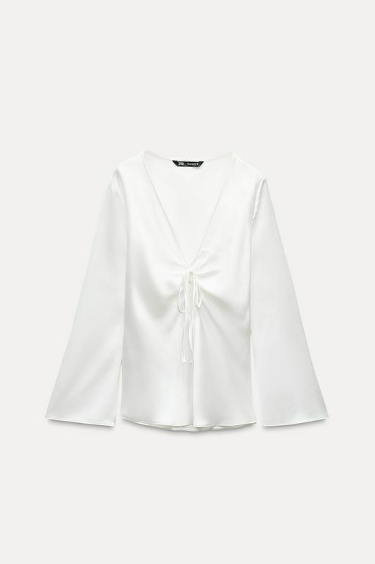 SATIN SHIRT WITH BOW