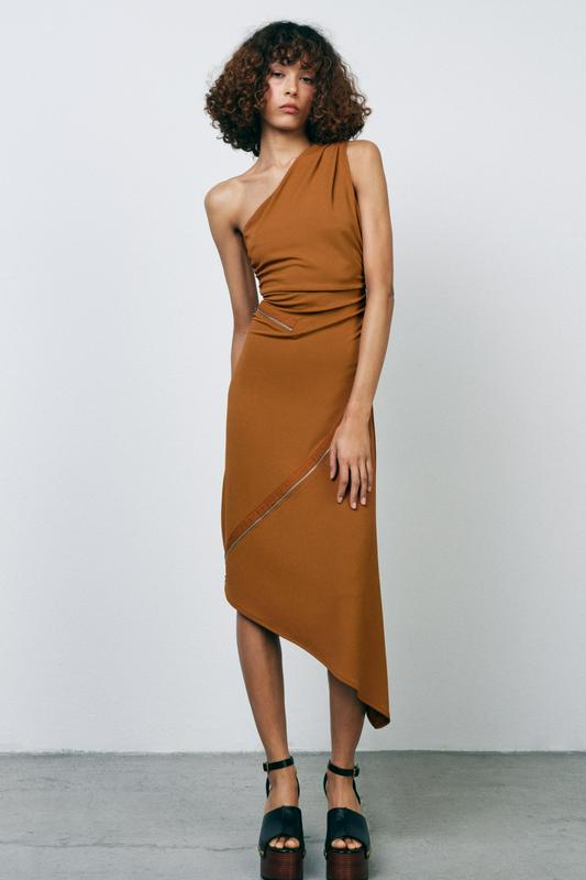 ASYMMETRIC ZIP DRESS