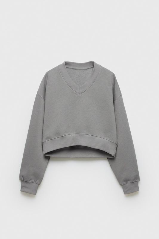 Z3D CROPPED V-NECK SWEATSHIRT