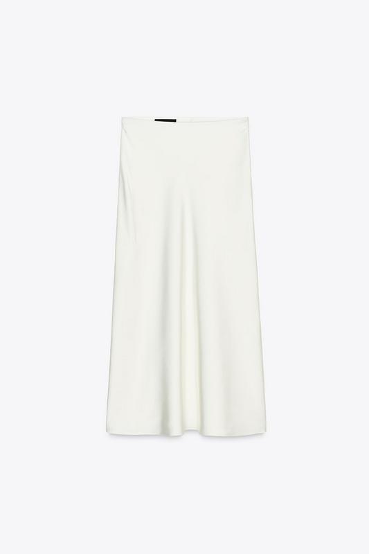 SATIN MIDI SKIRT