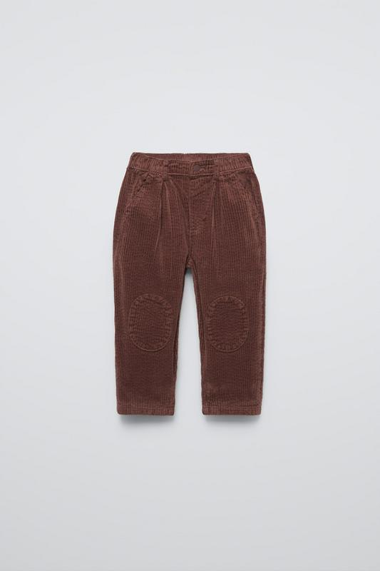 CORDUROY BAGGY TROUSERS WITH KNEE PATCHES