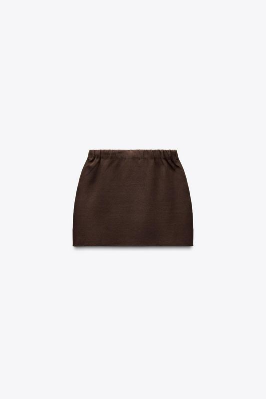 PLAIN KNIT MINI SKIRT