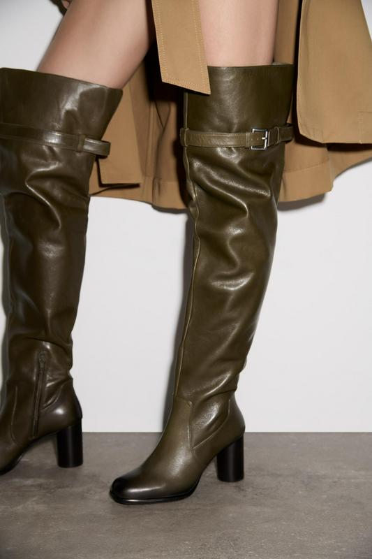 LEATHER HIGH-HEEL BOOTS